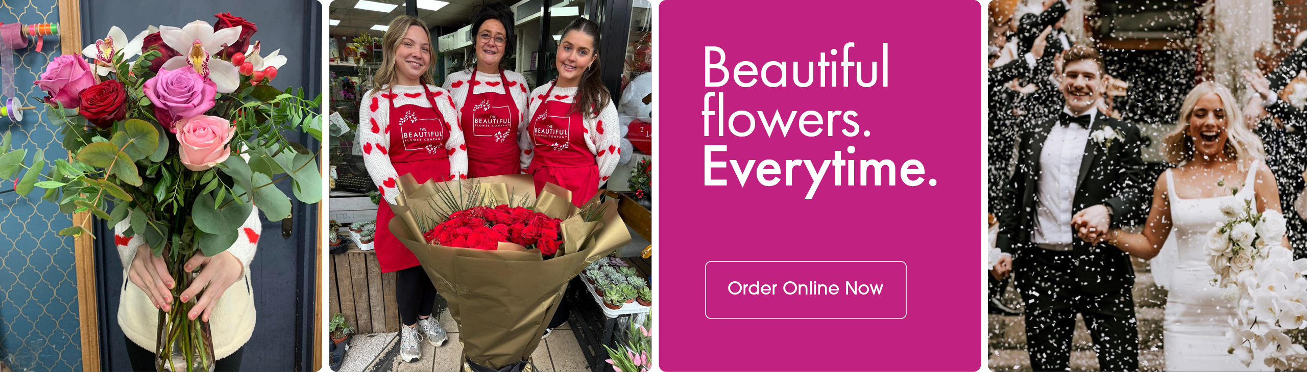 Seasonal bouquets from The Beautiful Flower Company in Belfast offering same-day delivery