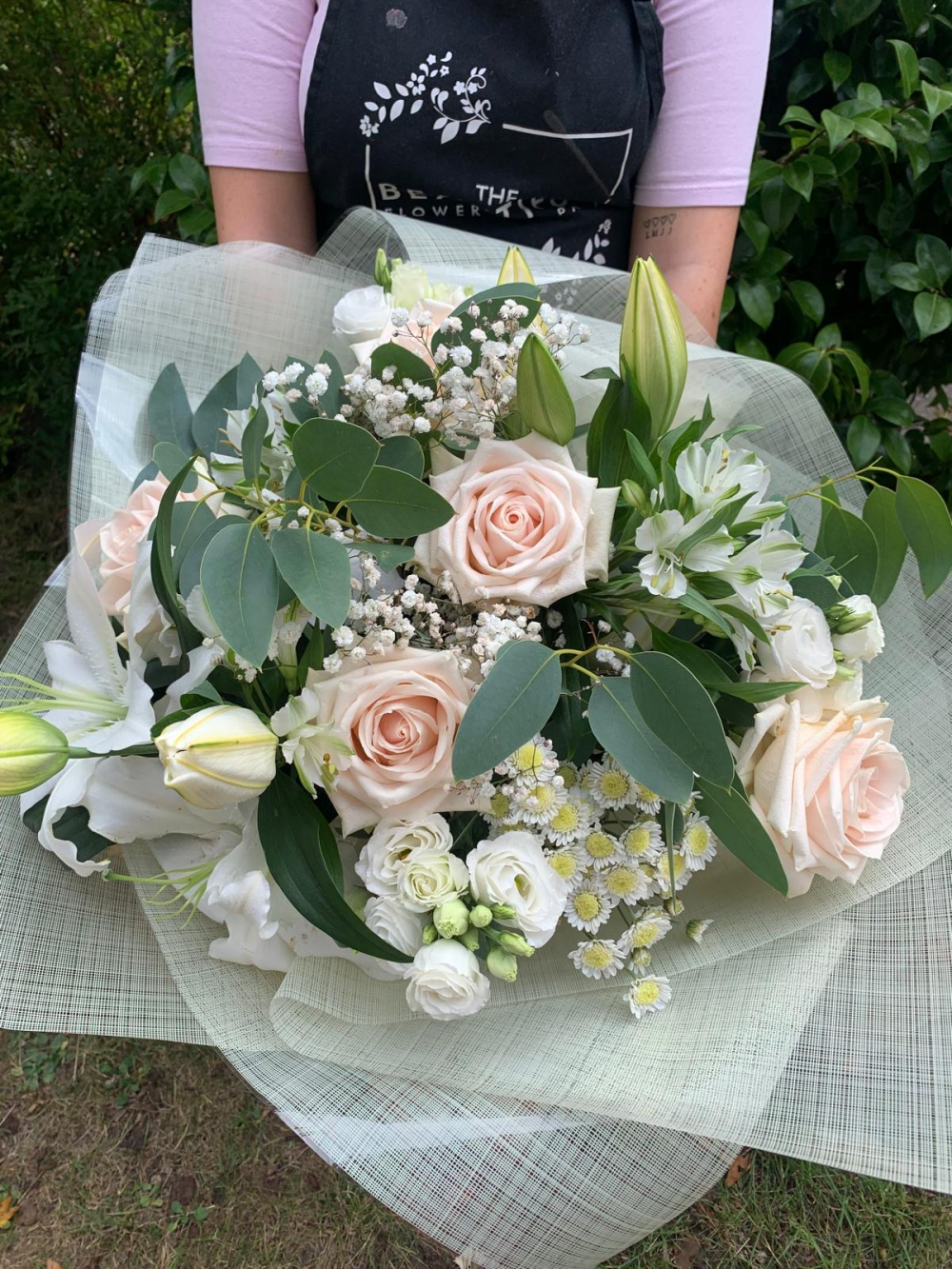 Large all whites bouquet